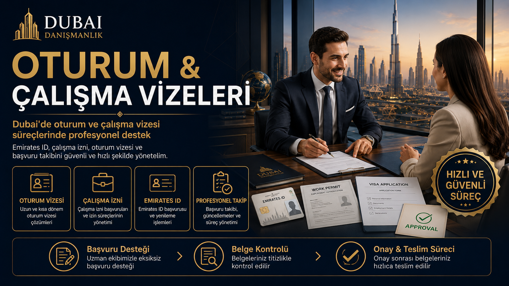 Dubai oturum ve çalışma vizeleri, Emirates ID ve çalışma izni danışmanlığı